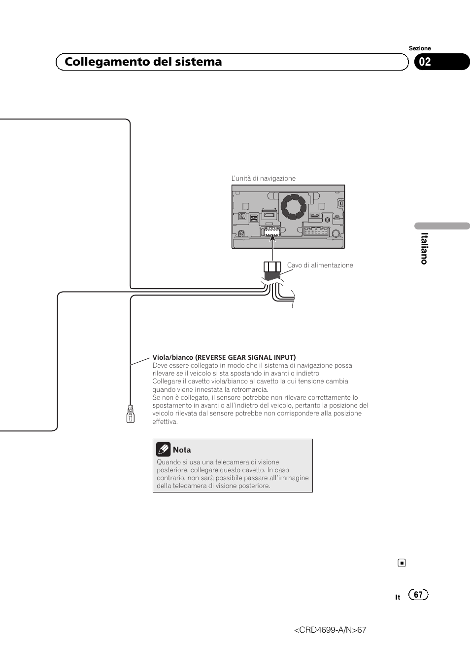 02 collegamento del sistema | Pioneer AVIC-F50BT User Manual | Page 67 / 168