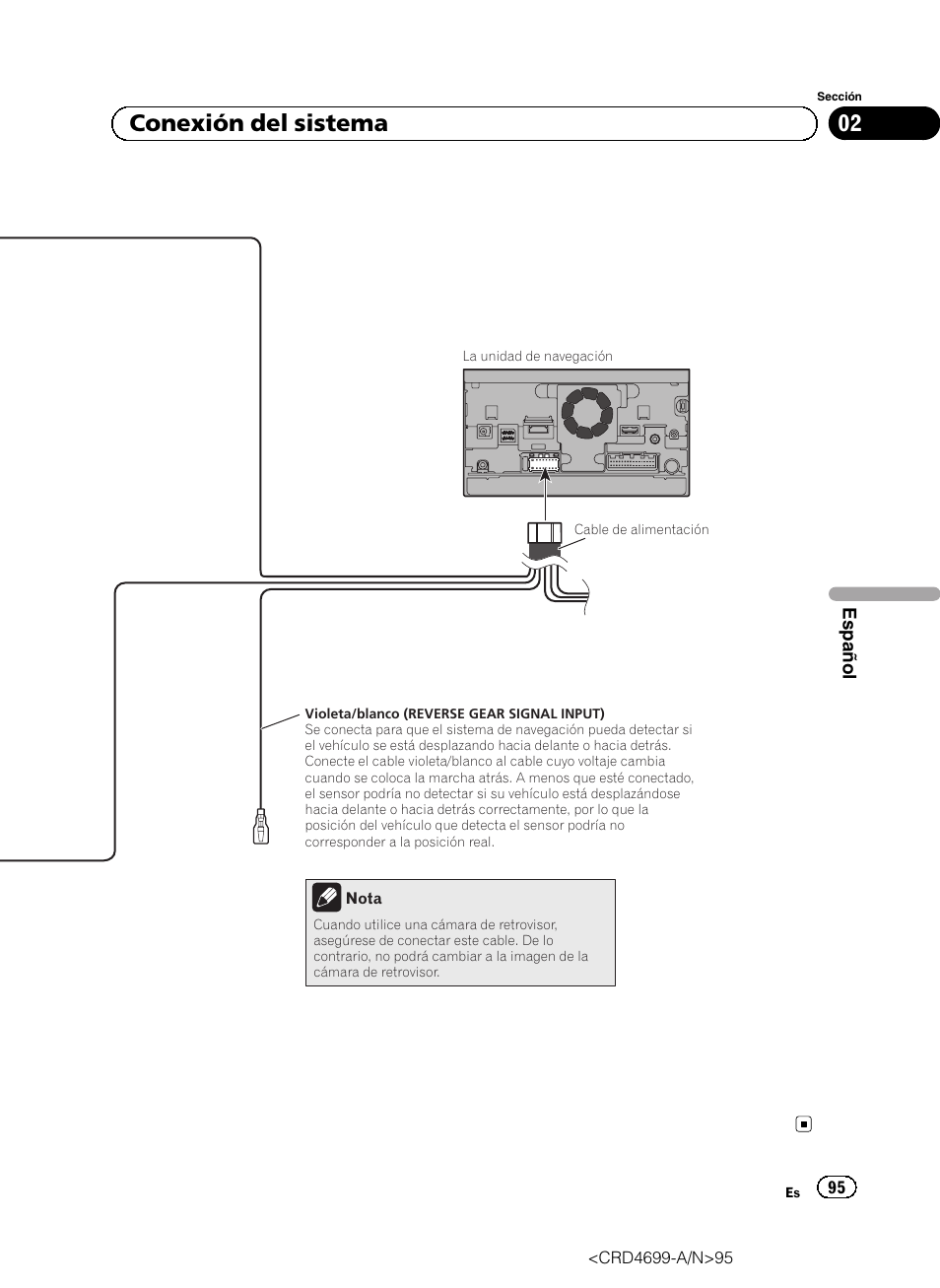 02 conexión del sistema | Pioneer AVIC-F50BT User Manual | Page 95 / 168