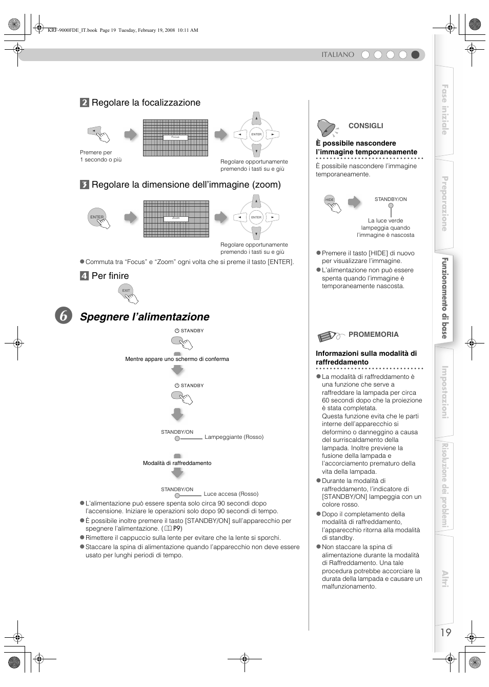 Nte (p, P19), Spegnere l’alimentazione | Pioneer KRF-9000FD User Manual | Page 227 / 259