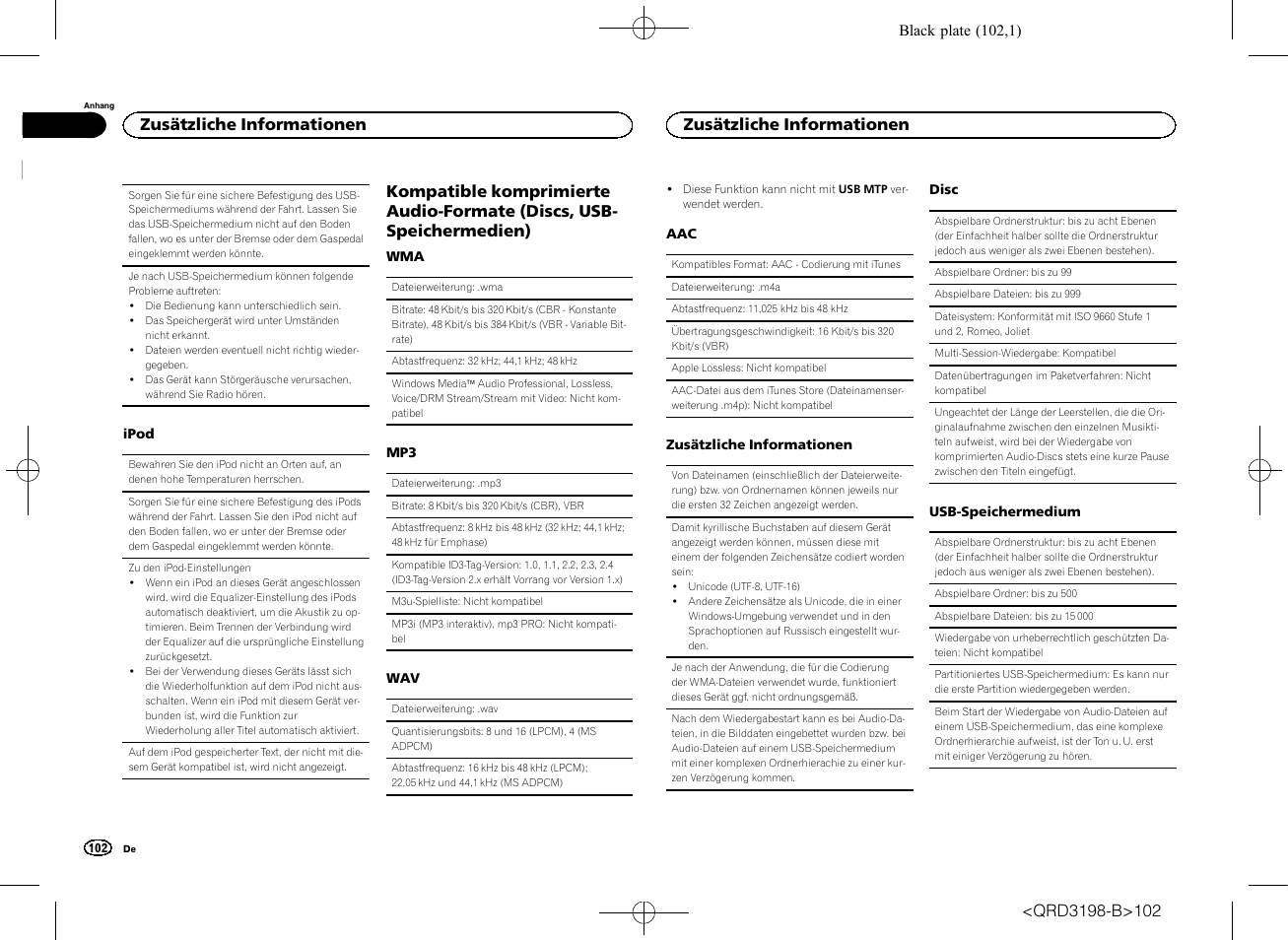 Zusätzliche informationen | Pioneer DEH-X6600DAB User Manual | Page 102 / 148