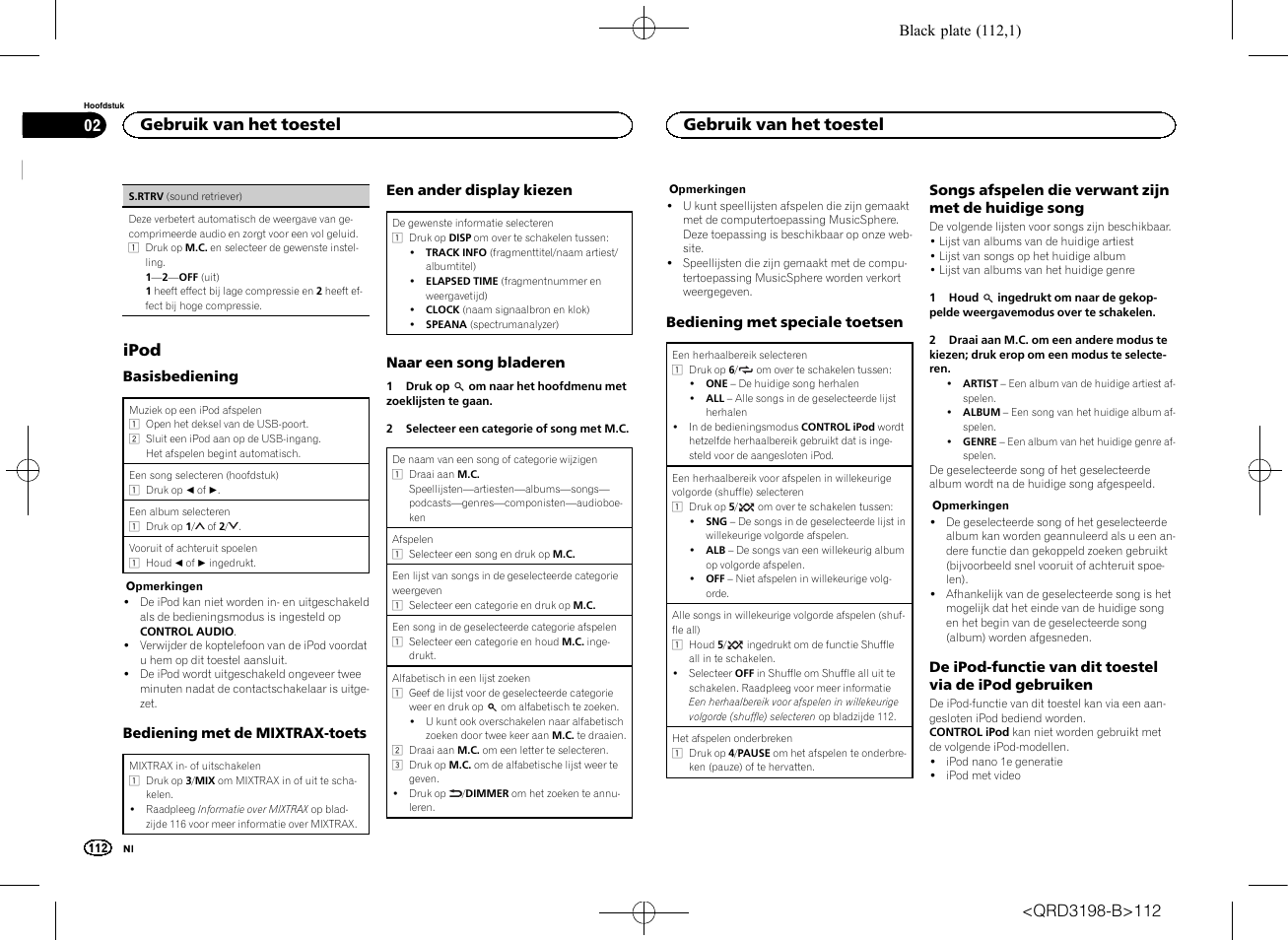 Ipod, Gebruik van het toestel | Pioneer DEH-X6600DAB User Manual | Page 112 / 148