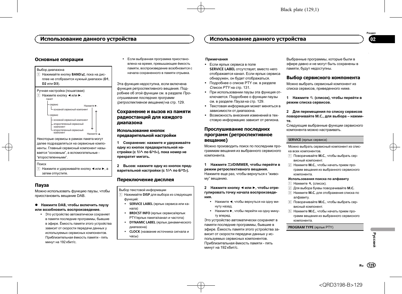Использование данного устройства | Pioneer DEH-X6600DAB User Manual | Page 129 / 148