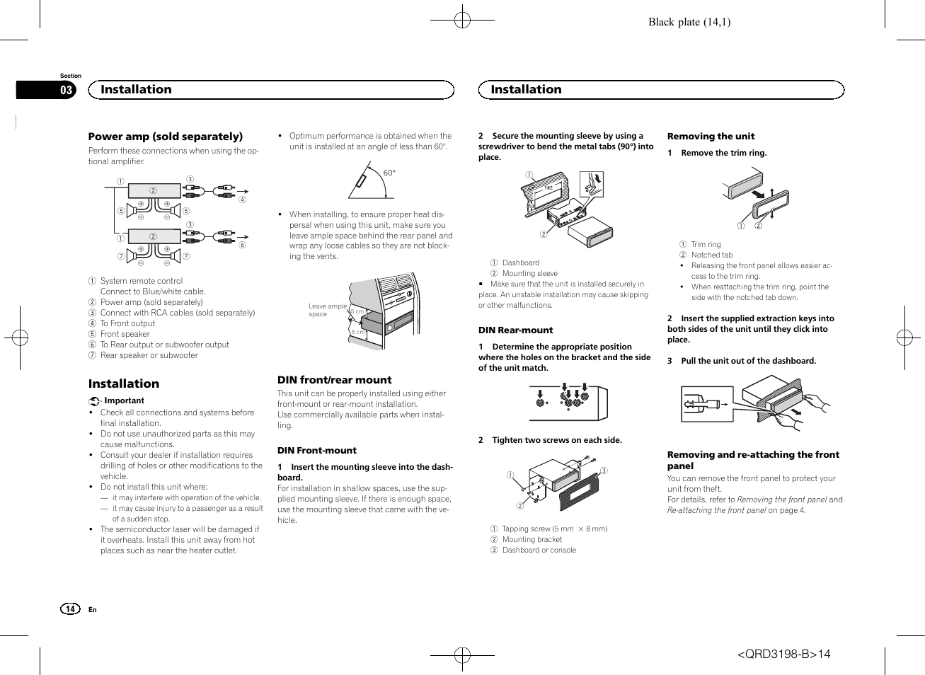 Installation | Pioneer DEH-X6600DAB User Manual | Page 14 / 148