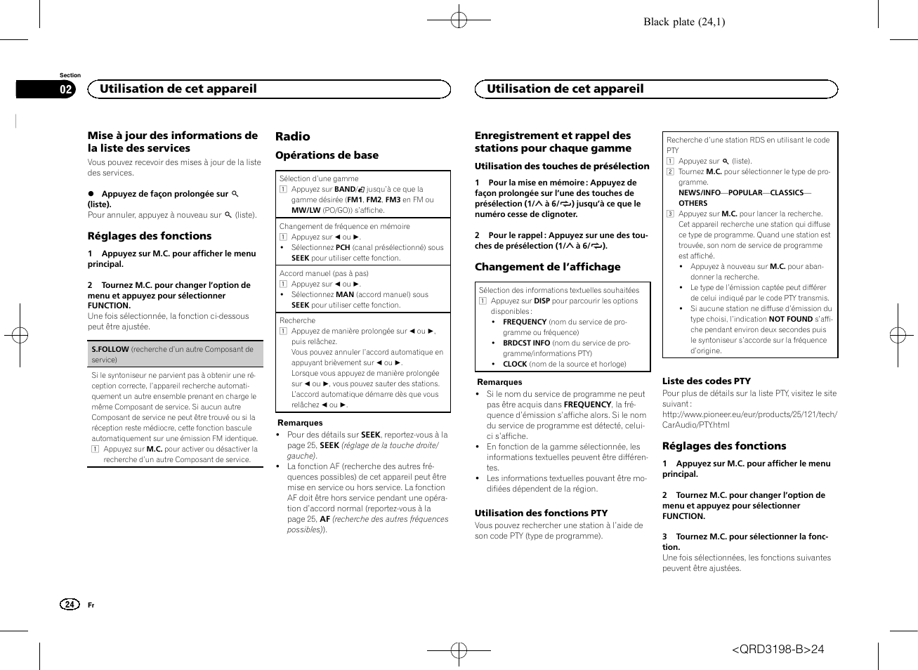 Radio, Utilisation de cet appareil | Pioneer DEH-X6600DAB User Manual | Page 24 / 148