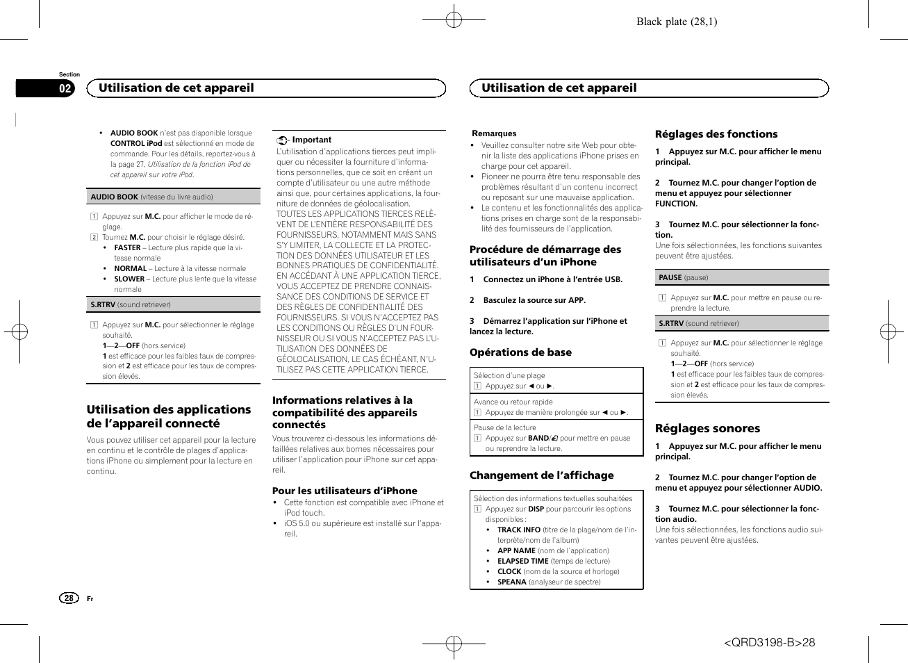 Réglages sonores, Utilisation de cet appareil | Pioneer DEH-X6600DAB User Manual | Page 28 / 148