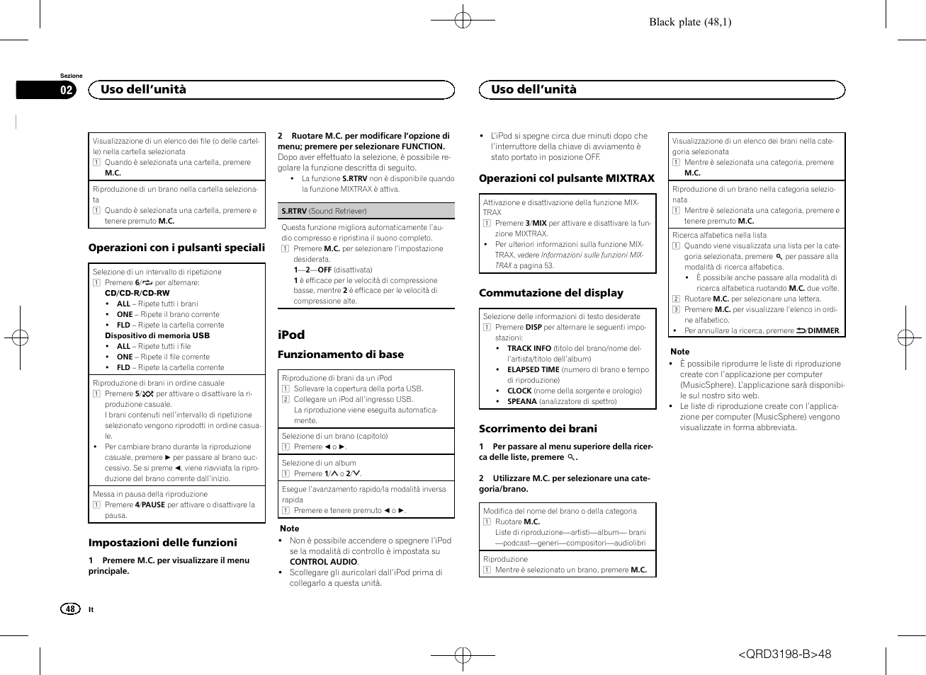 Ipod, Uso dell ’unità | Pioneer DEH-X6600DAB User Manual | Page 48 / 148