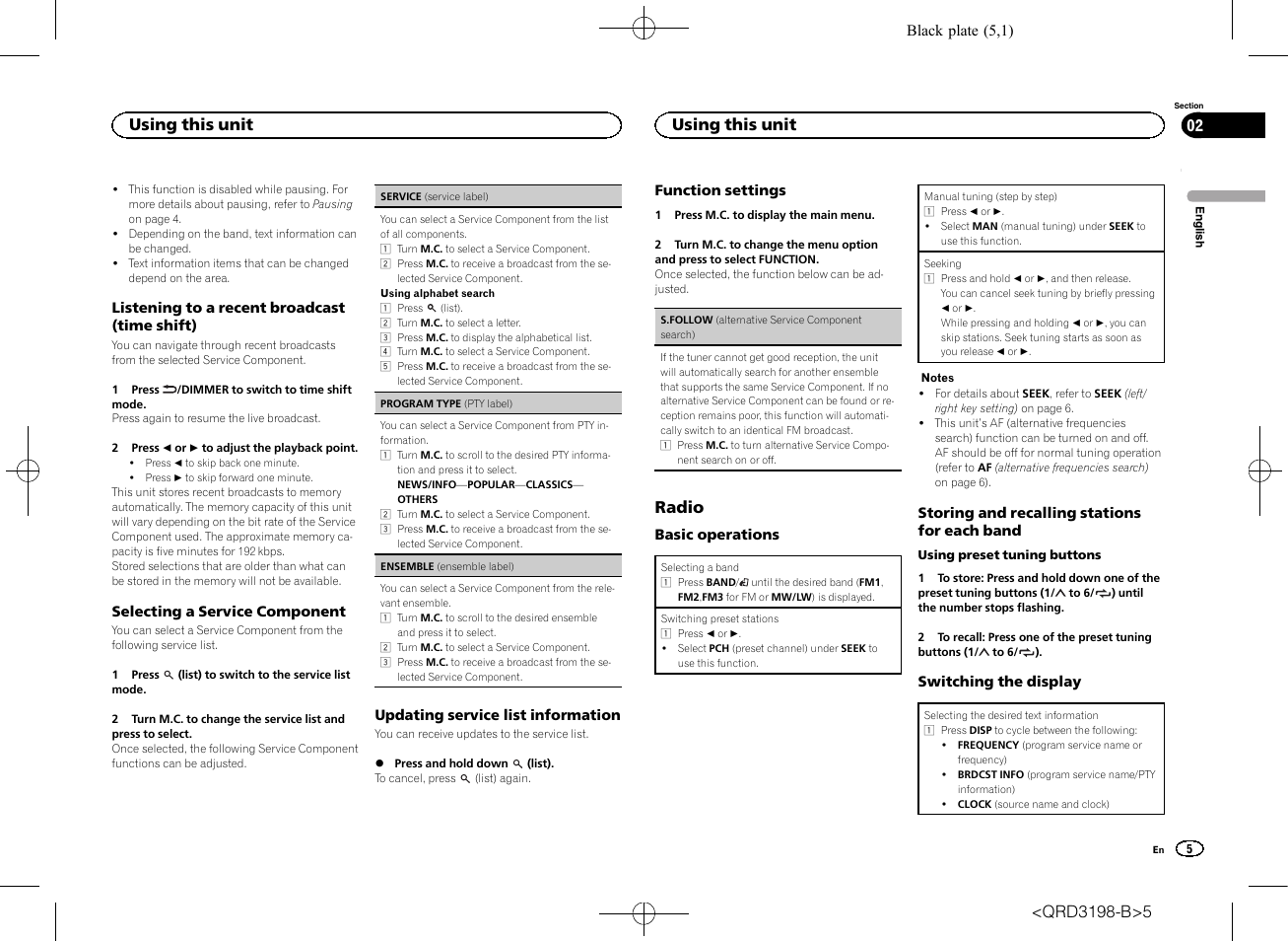 Radio, Using this unit | Pioneer DEH-X6600DAB User Manual | Page 5 / 148