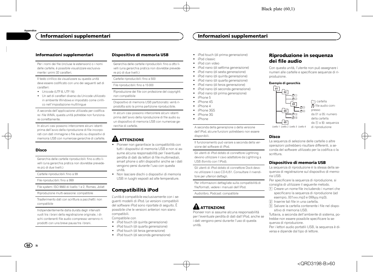 Compatibilità ipod, Riproduzione in sequenza dei file audio, Informazioni supplementari | Pioneer DEH-X6600DAB User Manual | Page 60 / 148