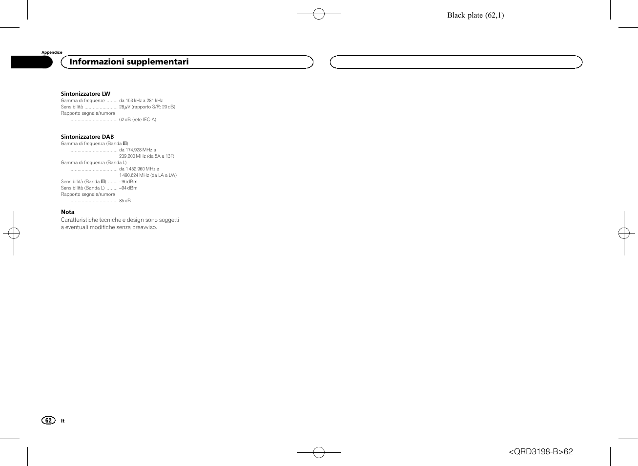 Informazioni supplementari | Pioneer DEH-X6600DAB User Manual | Page 62 / 148