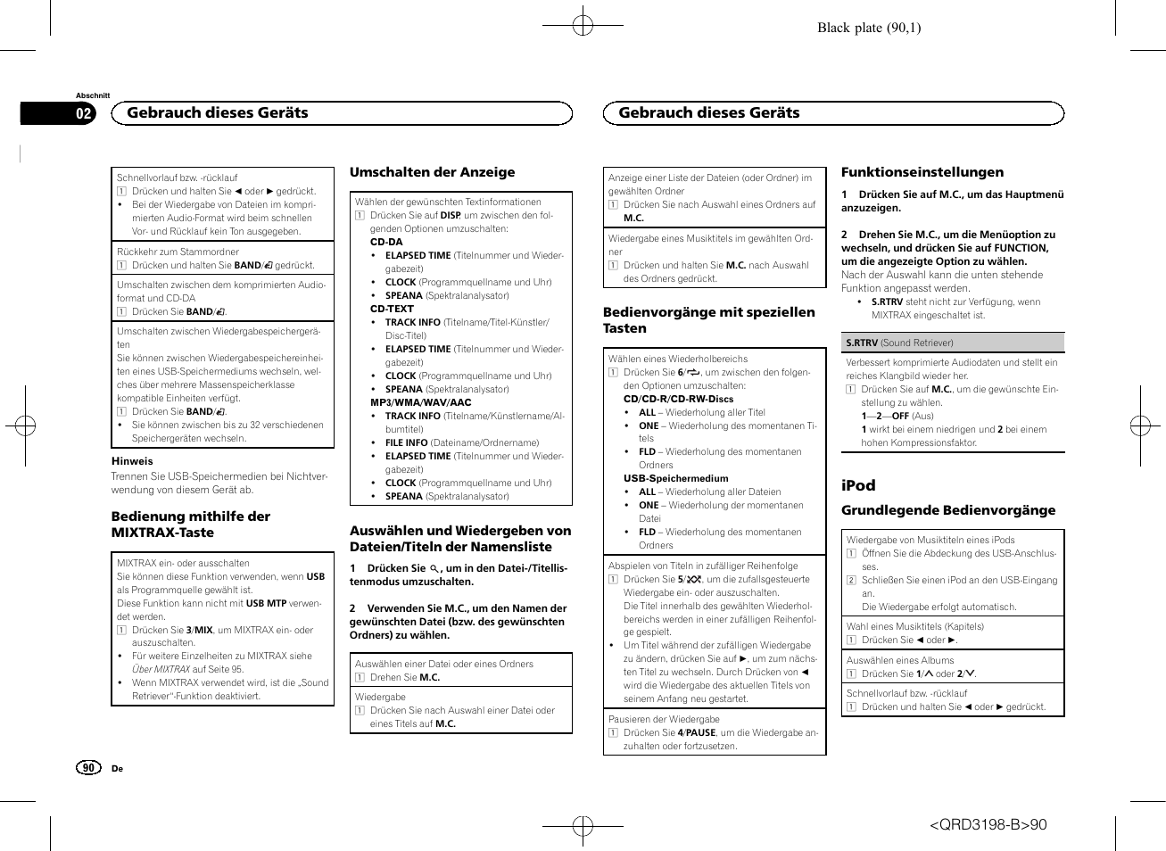 Ipod, Gebrauch dieses geräts | Pioneer DEH-X6600DAB User Manual | Page 90 / 148