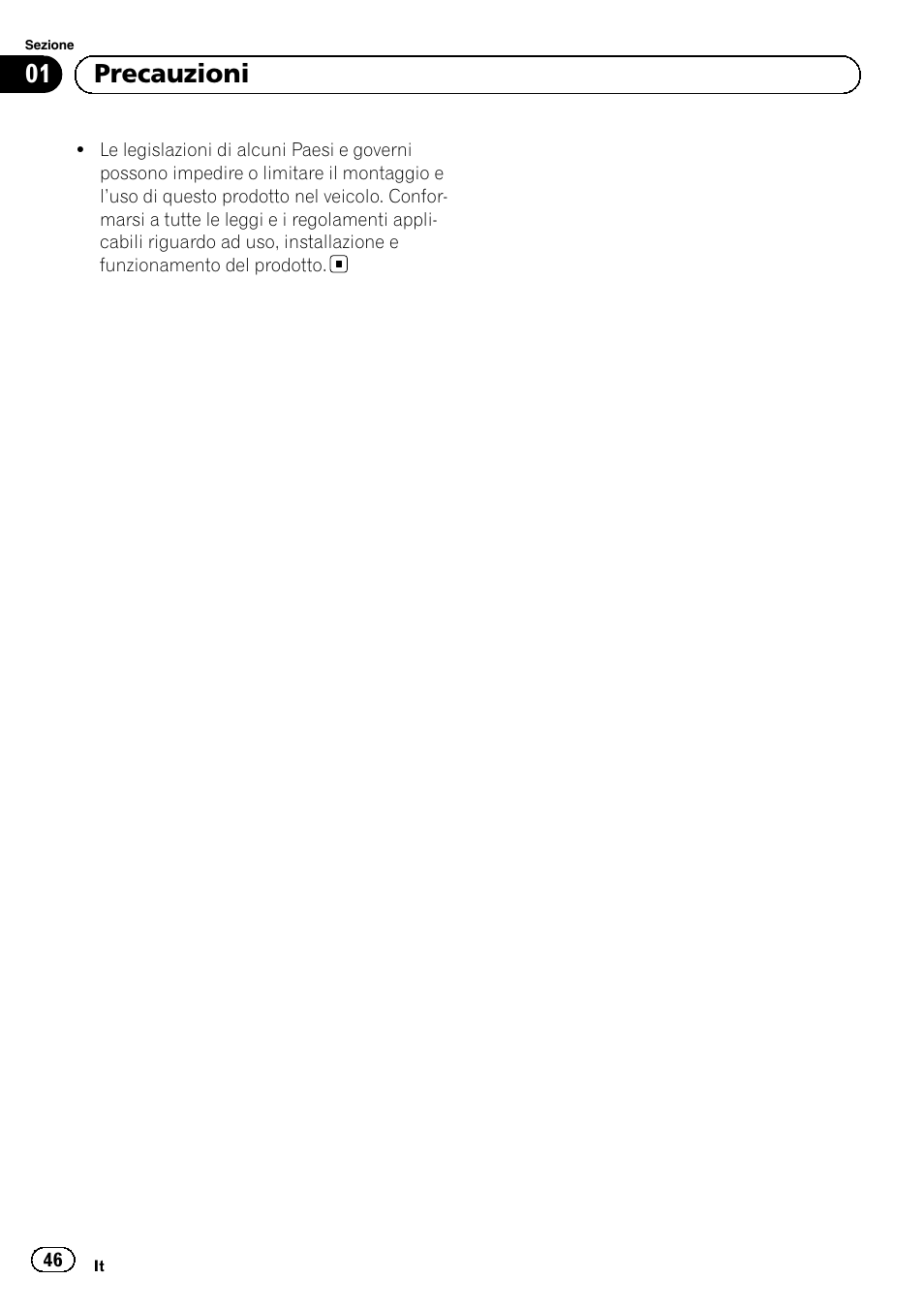 01 precauzioni | Pioneer SPH-DA02 User Manual | Page 46 / 152