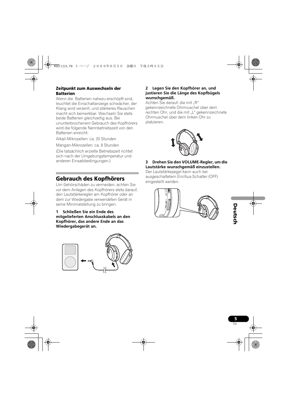 Gebrauch des kopfhörers | Pioneer SE-NC70S User Manual | Page 21 / 132