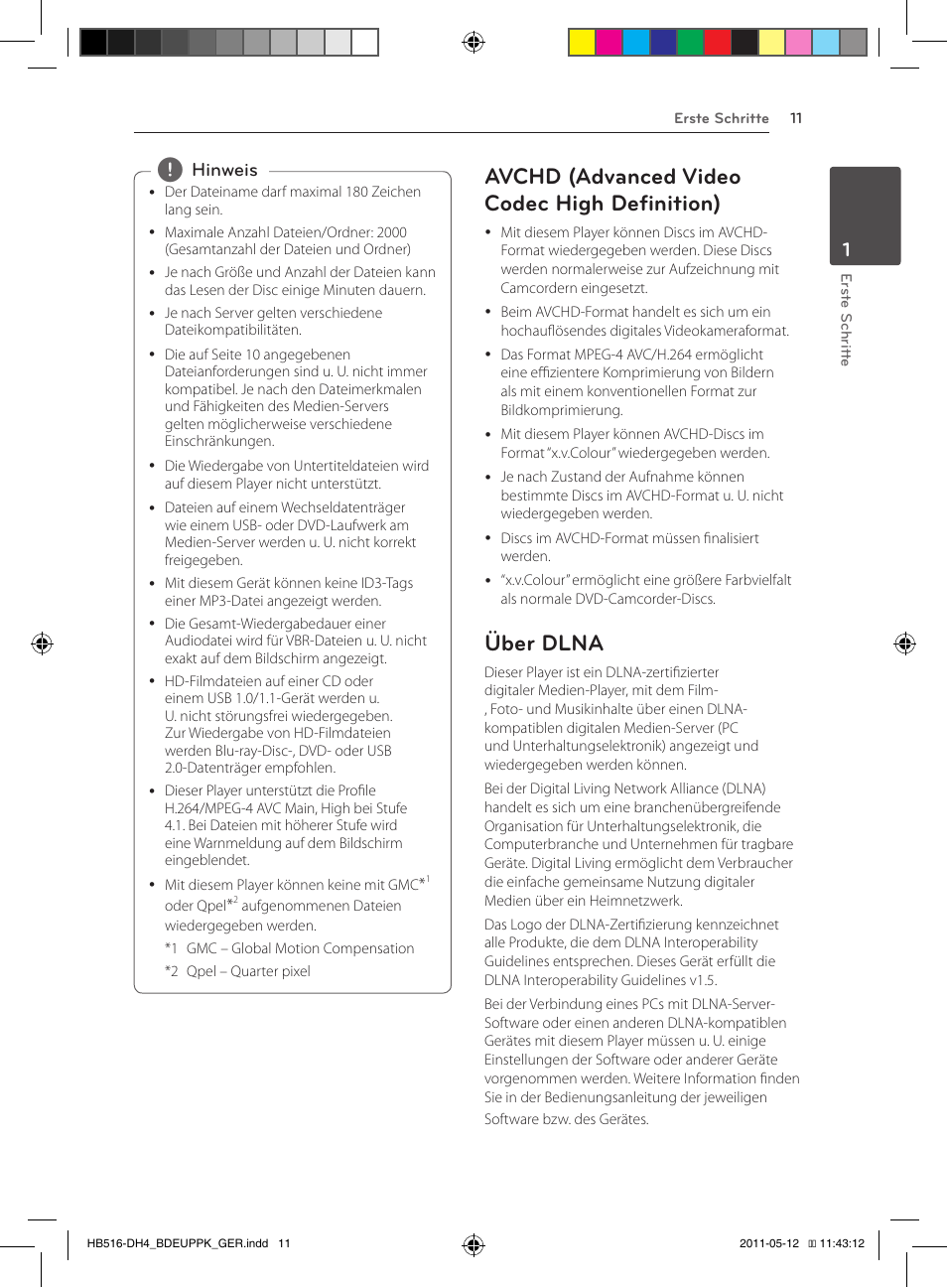 Avchd (advanced video codec high definition), Über dlna, Hinweis | Pioneer BCS-FS111 User Manual | Page 137 / 376