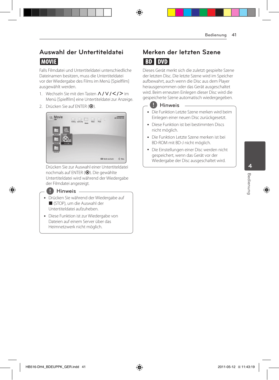 Auswahl der untertiteldatei y, Merken der letzten szene er | Pioneer BCS-FS111 User Manual | Page 167 / 376