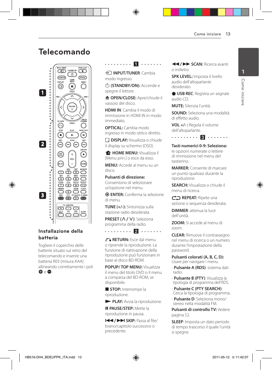 Telecomando | Pioneer BCS-FS111 User Manual | Page 199 / 376