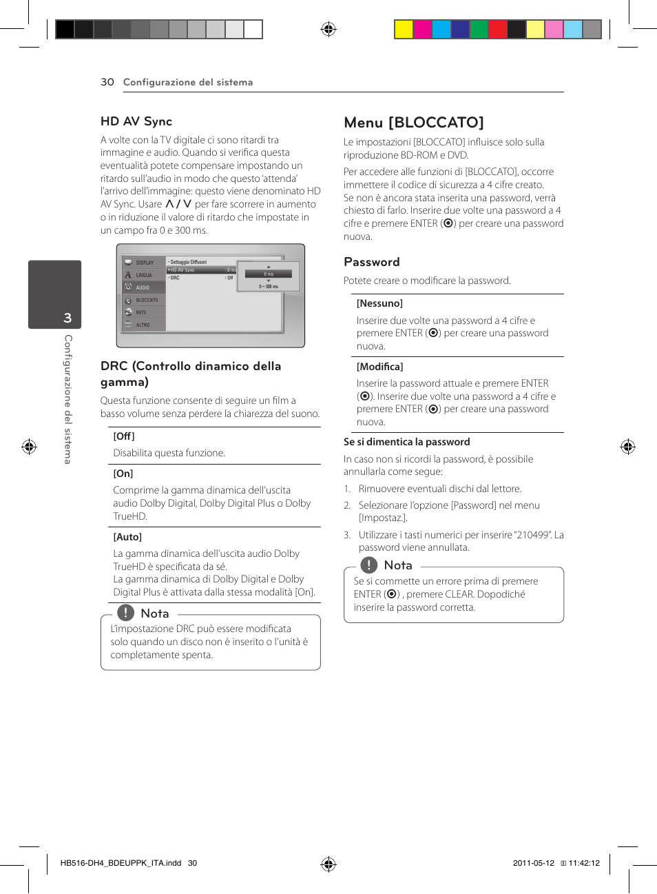 30 – menu [bloccato, Menu [bloccato | Pioneer BCS-FS111 User Manual | Page 216 / 376