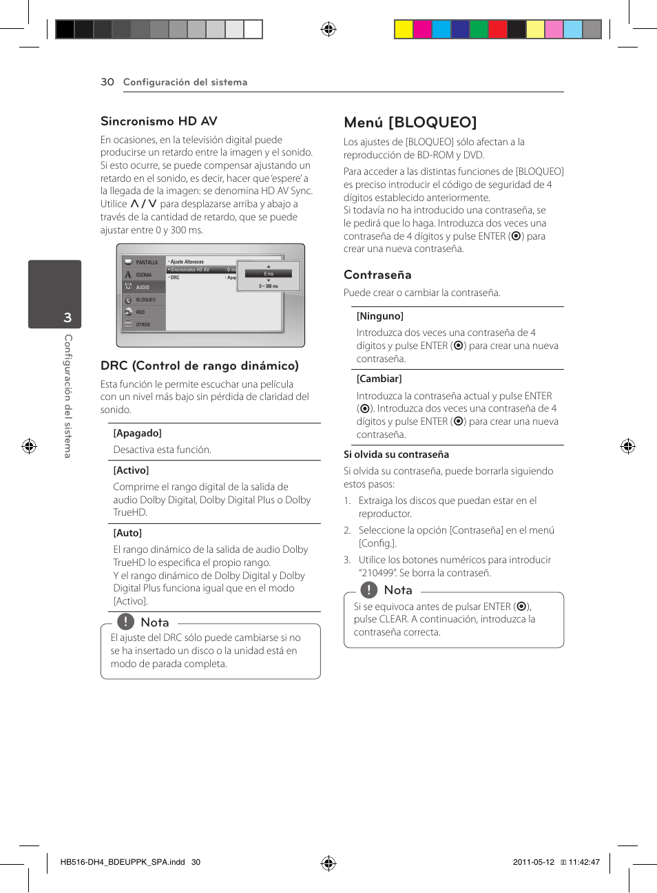 30 – menú [bloqueo, Menú [bloqueo | Pioneer BCS-FS111 User Manual | Page 276 / 376