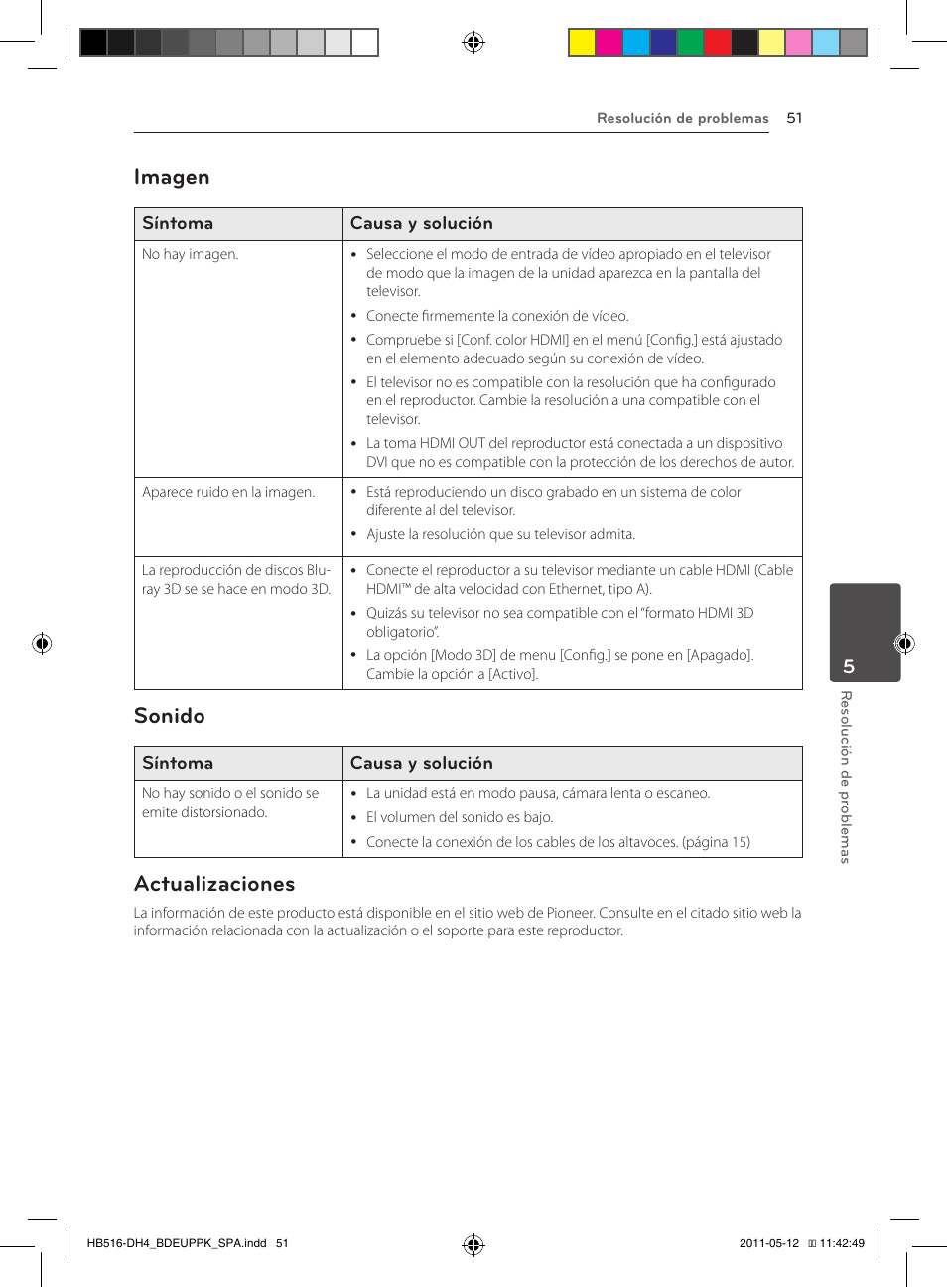 51 – imagen 51 – sonido 51 – actualizaciones, Imagen, Sonido | Actualizaciones | Pioneer BCS-FS111 User Manual | Page 297 / 376