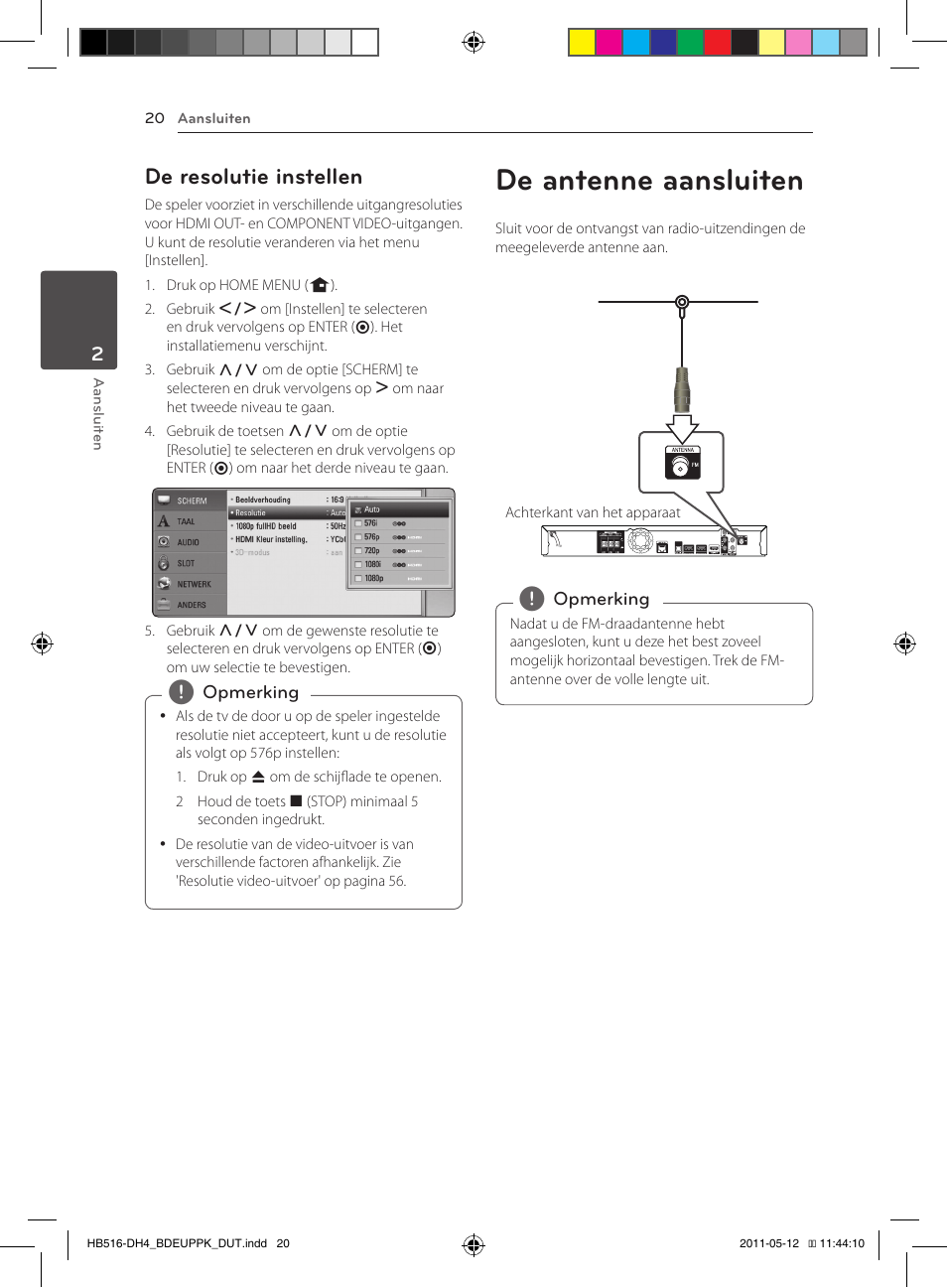 De antenne aansluiten, De resolutie instellen | Pioneer BCS-FS111 User Manual | Page 326 / 376