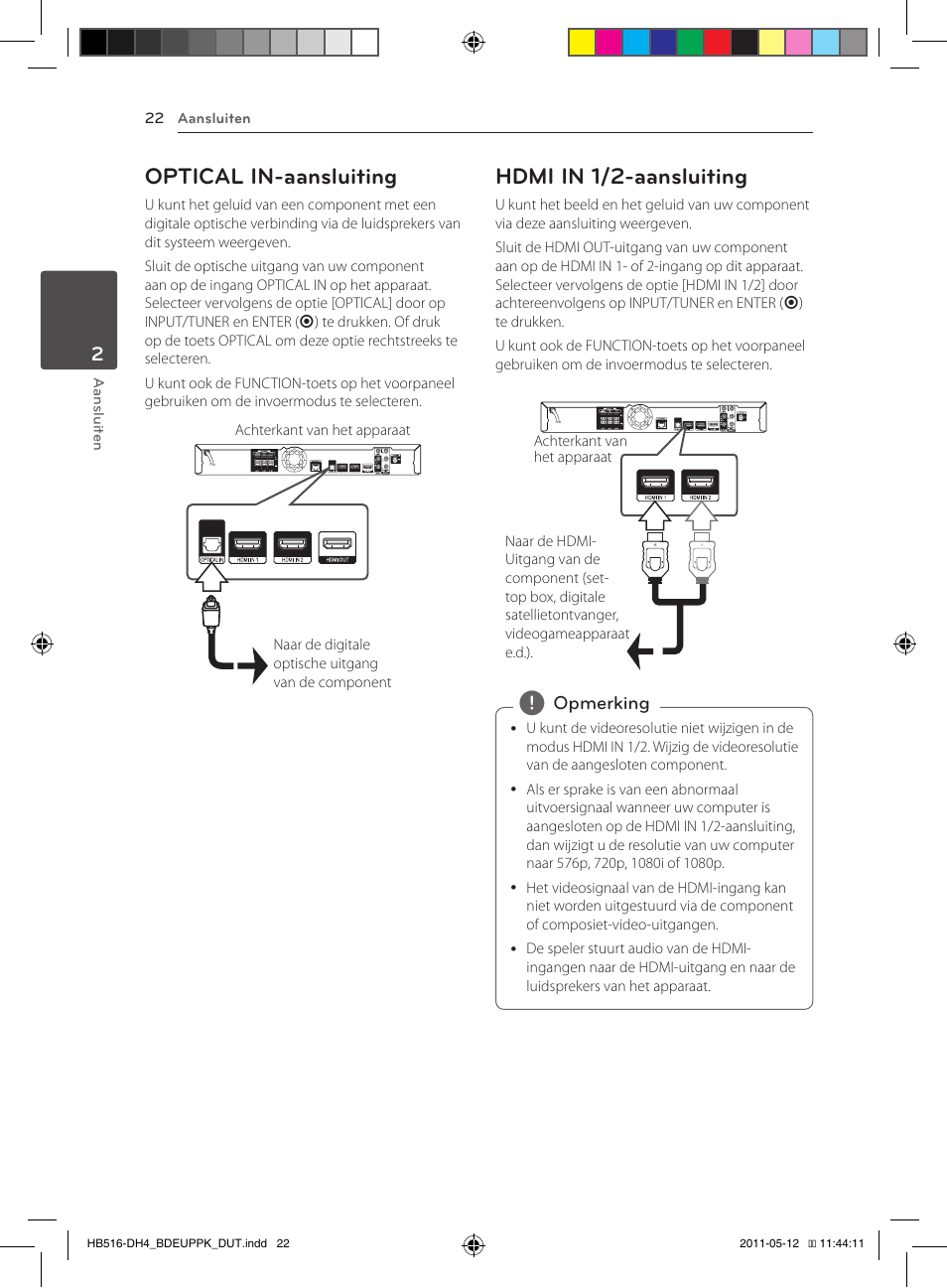 Optical in-aansluiting, Hdmi in 1/2-aansluiting | Pioneer BCS-FS111 User Manual | Page 328 / 376