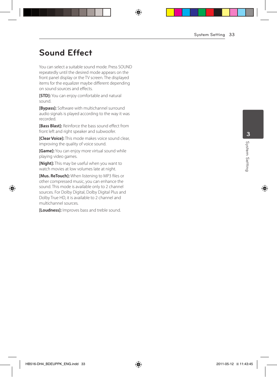 33 sound effect, Sound effect | Pioneer BCS-FS111 User Manual | Page 33 / 376