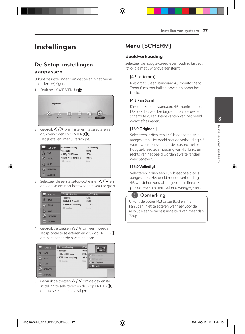 Instellingen, De setup-instellingen aanpassen, Menu [scherm | Pioneer BCS-FS111 User Manual | Page 333 / 376