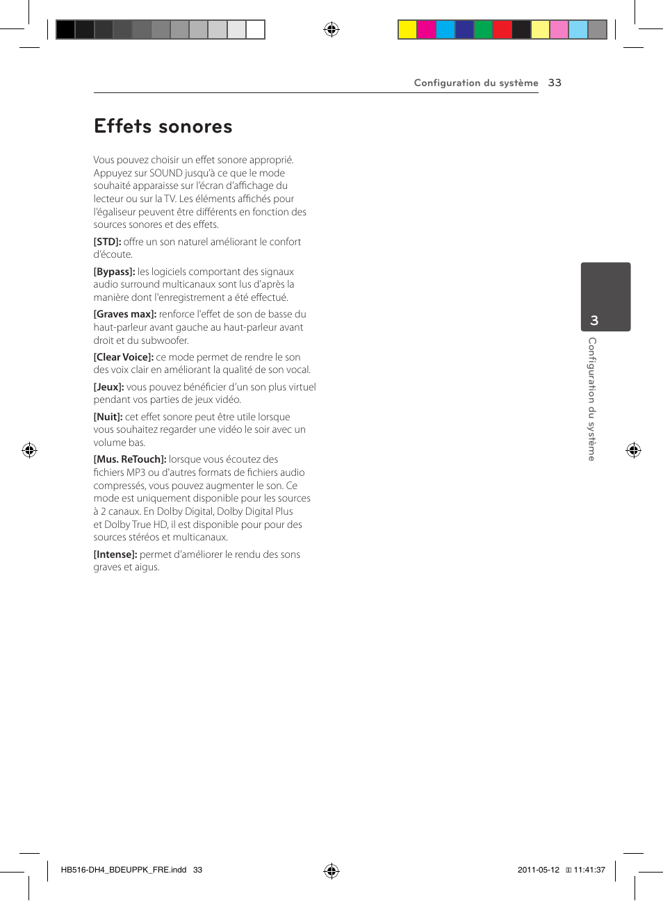 33 effets sonores, Effets sonores | Pioneer BCS-FS111 User Manual | Page 93 / 376