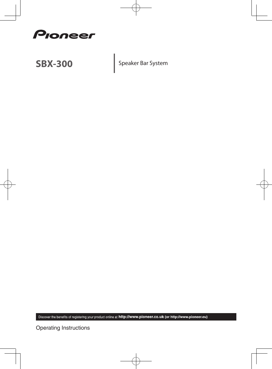 Pioneer SBX-300 User Manual | 28 pages