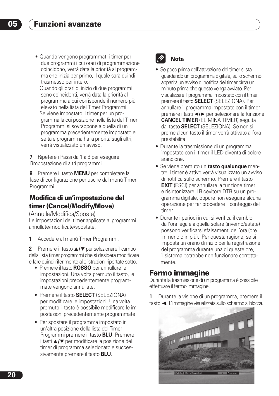 Funzioni avanzate 05 05, Fermo immagine | Pioneer DBR-TF100 User Manual | Page 108 / 136