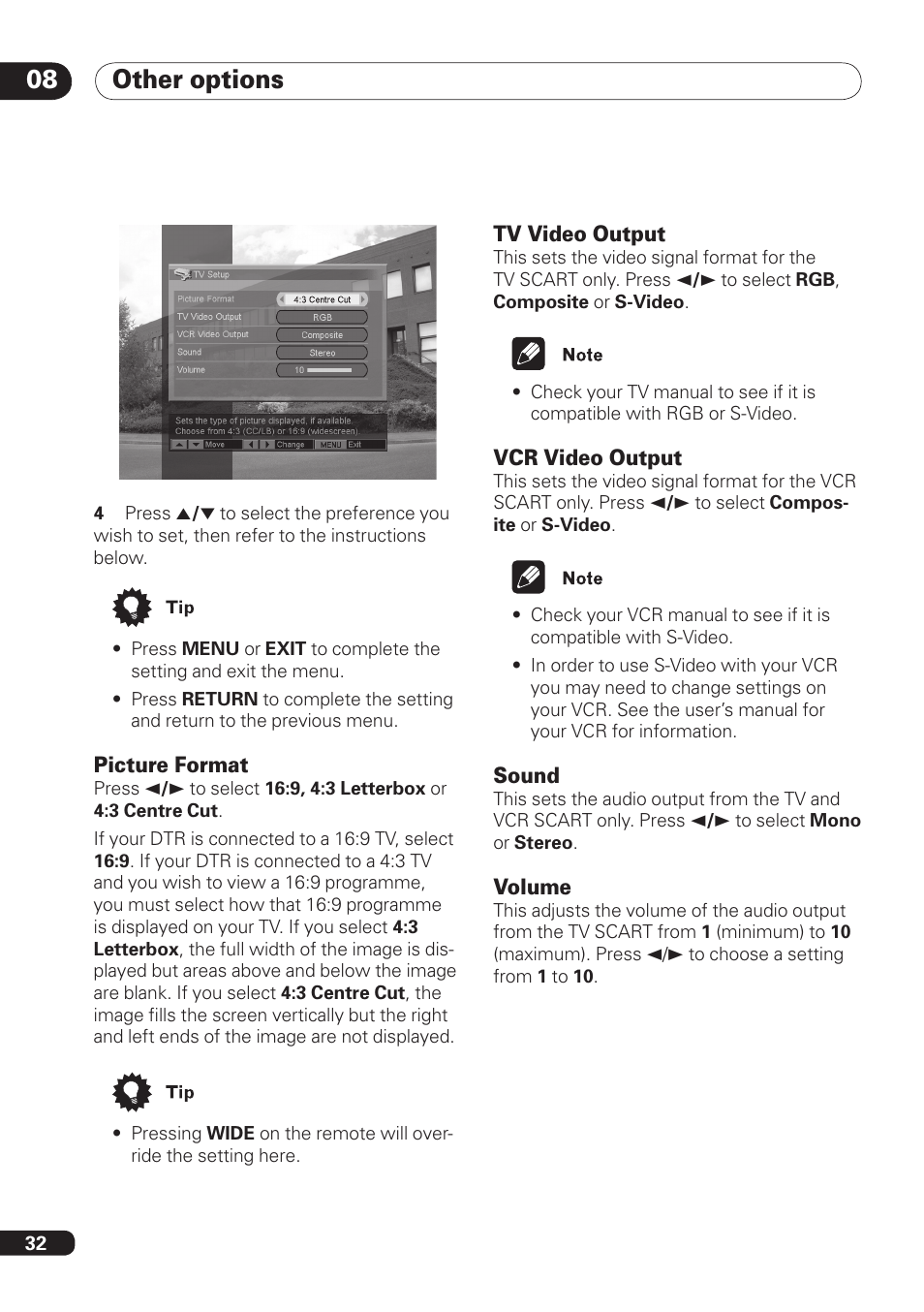 Other options 08 | Pioneer DBR-TF100 User Manual | Page 32 / 136