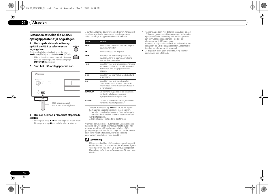 Bestanden afspelen die op usb-opslagapparaten, Zijn opgeslagen, Afspelen 04 | Pioneer PD-10-K User Manual | Page 66 / 100