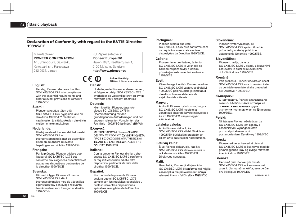 Pioneer SC-LX75 User Manual | Page 32 / 104