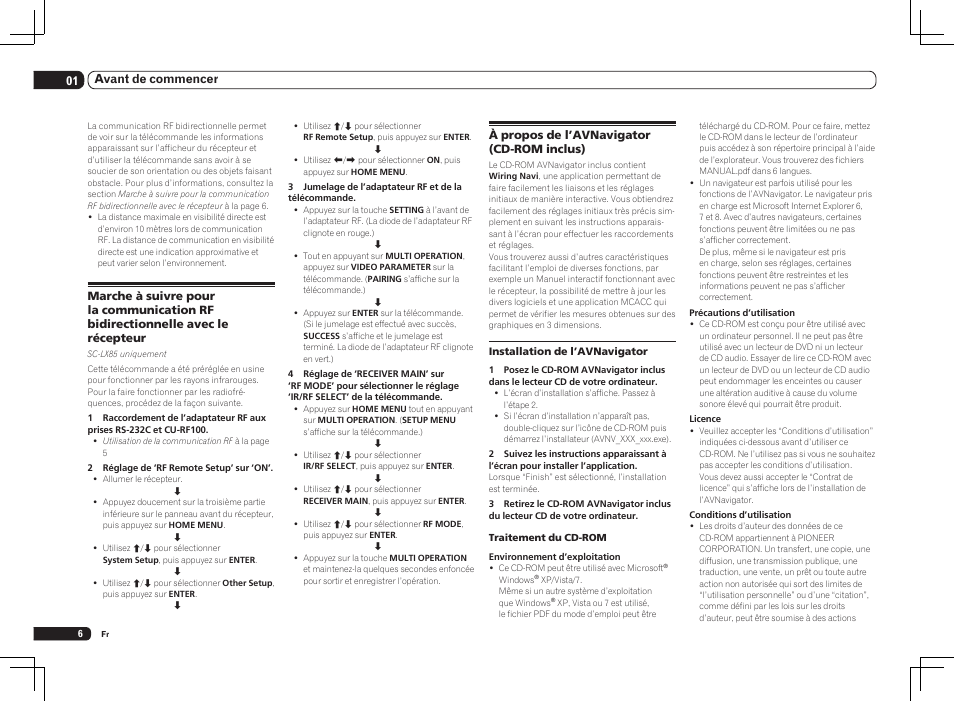 01 avant de commencer | Pioneer SC-LX75 User Manual | Page 38 / 104