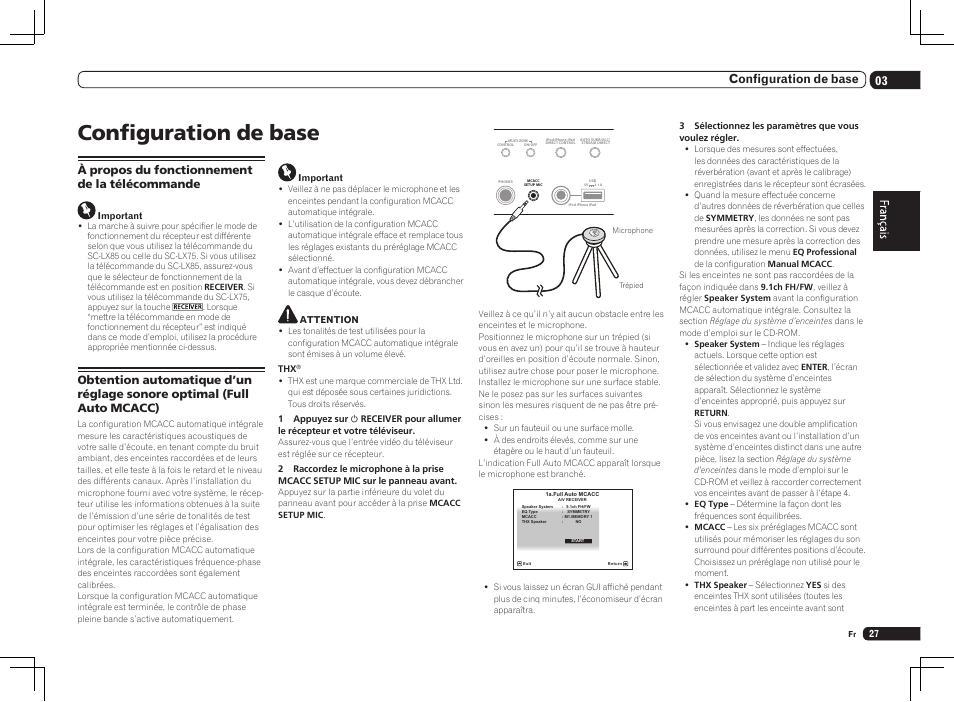 Configuration de base, 03 configuration de base, À propos du fonctionnement de la télécommande | Pioneer SC-LX75 User Manual | Page 59 / 104