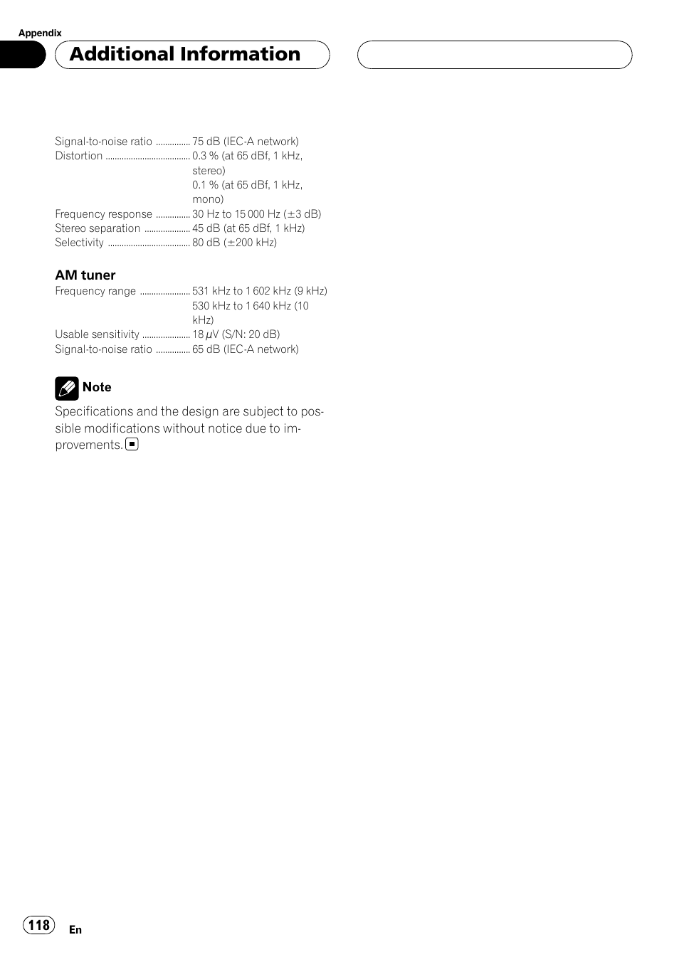 Additional information | Pioneer AVH-P6800DVD User Manual | Page 118 / 120