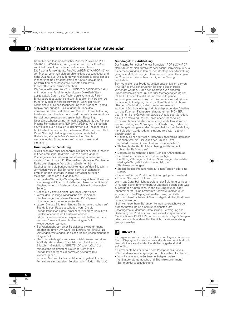 01 wichtige informationen für den anwender | Pioneer PDP-507XA User Manual | Page 118 / 171