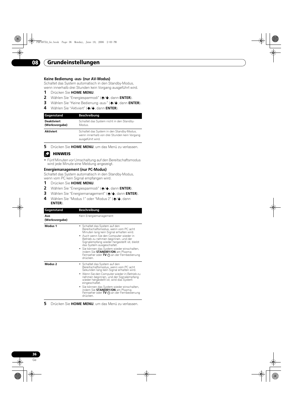 Grundeinstellungen 08 | Pioneer PDP-507XA User Manual | Page 148 / 171