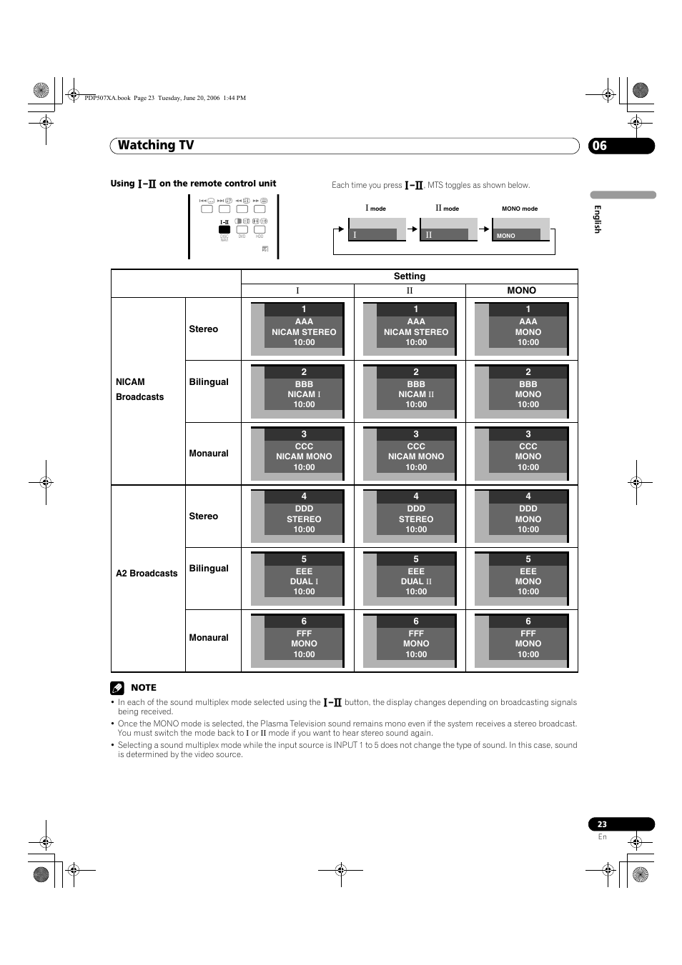 Watching tv 06 | Pioneer PDP-507XA User Manual | Page 23 / 171
