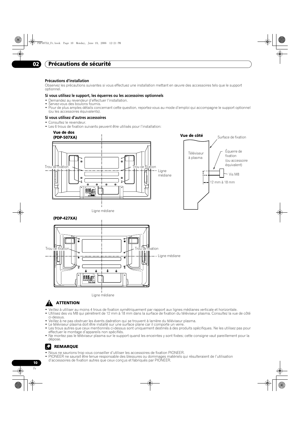 Précautions de sécurité 02 | Pioneer PDP-507XA User Manual | Page 66 / 171