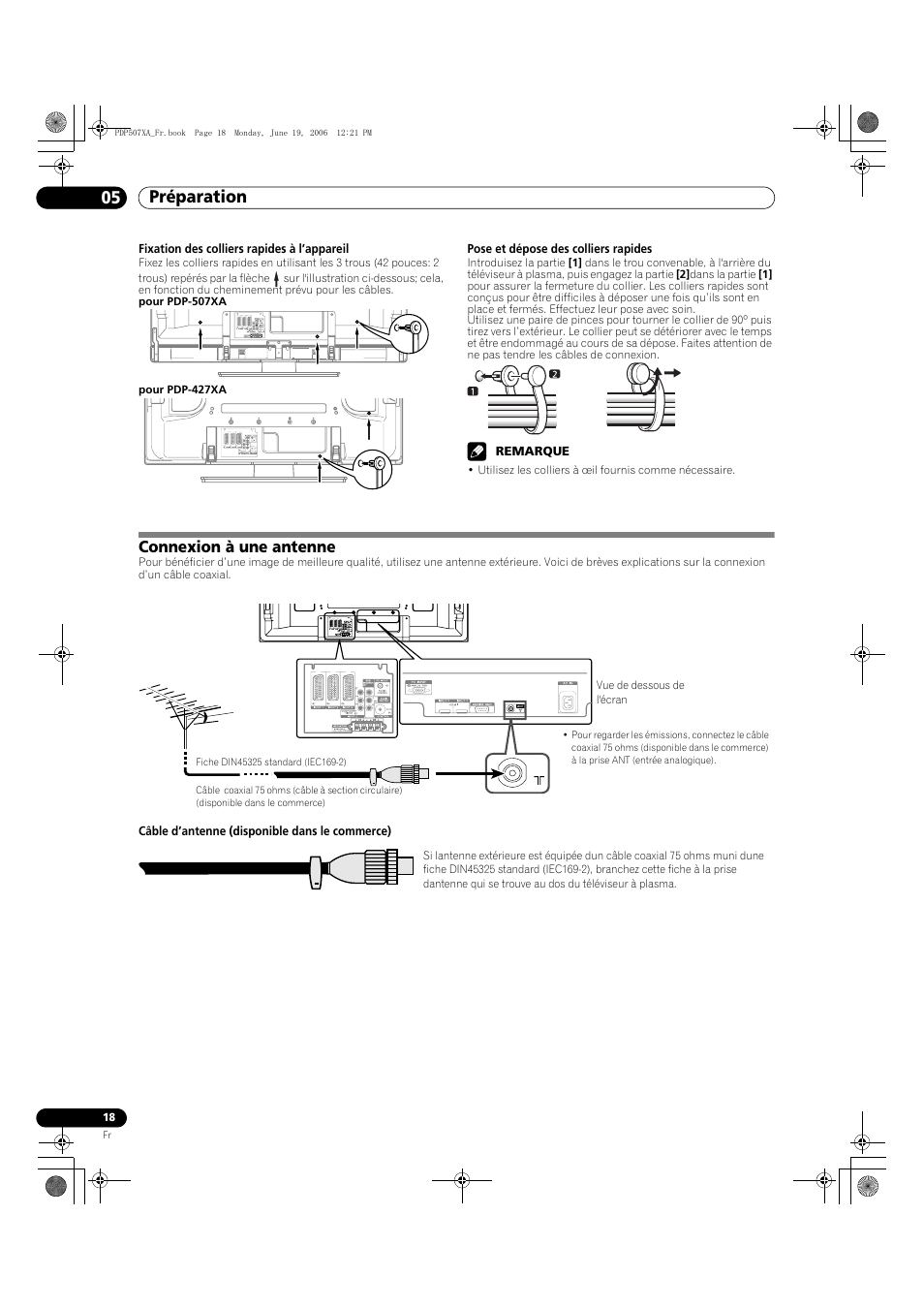 Connexion à une antenne, Préparation 05 | Pioneer PDP-507XA User Manual | Page 74 / 171