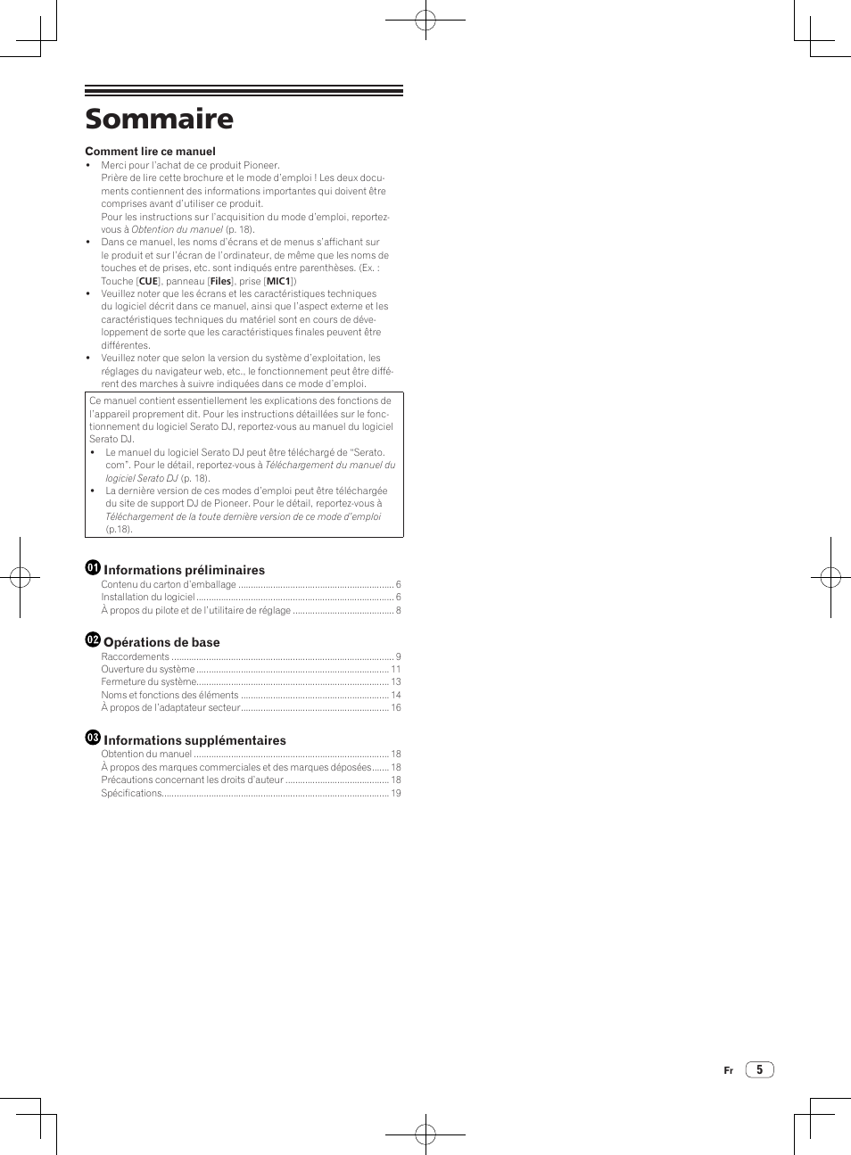 Contrôleur pour dj, Sommaire | Pioneer DDJ-S1 User Manual | Page 25 / 124