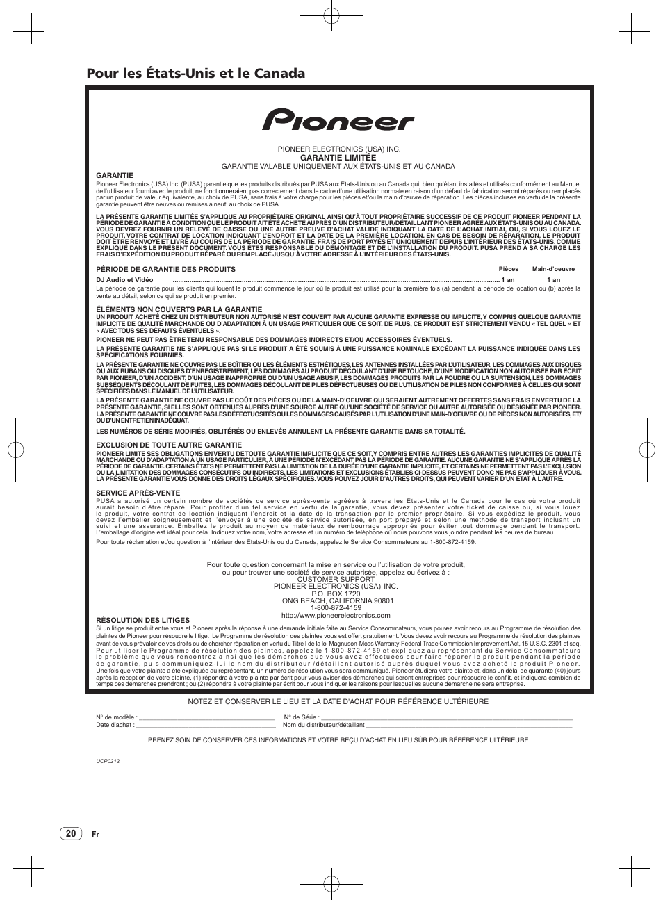 Pour les états-unis et le canada | Pioneer DDJ-S1 User Manual | Page 40 / 124