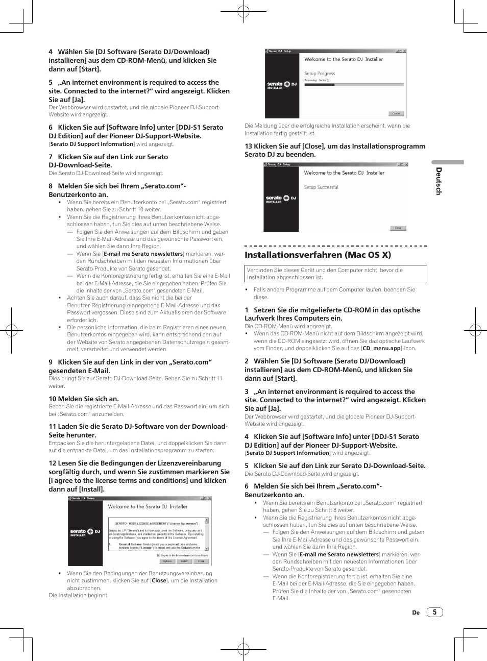 Installationsverfahren (mac os x) | Pioneer DDJ-S1 User Manual | Page 45 / 124