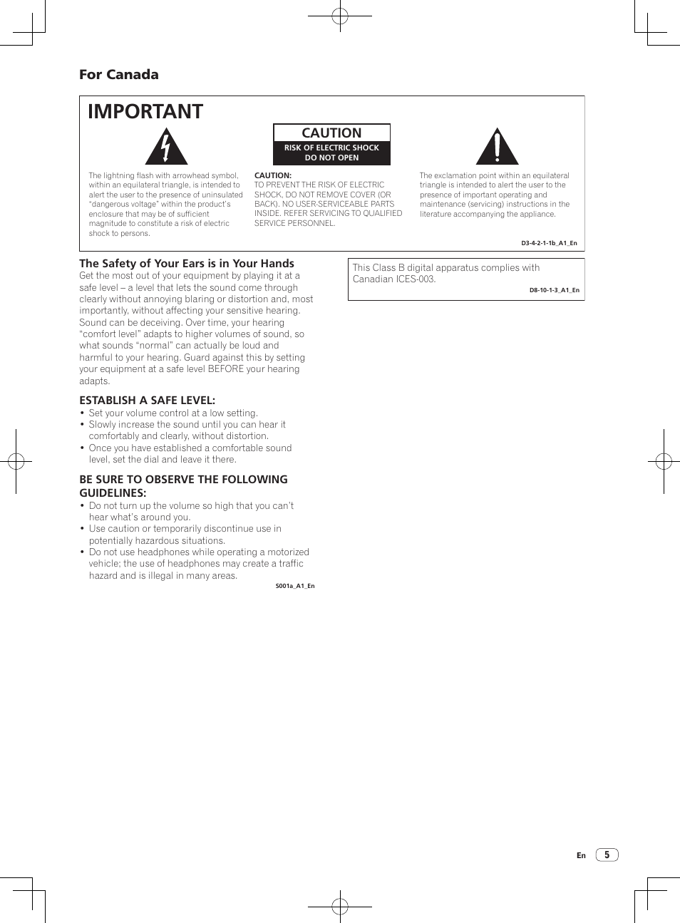 Important, For canada, Caution | Pioneer DDJ-S1 User Manual | Page 5 / 124