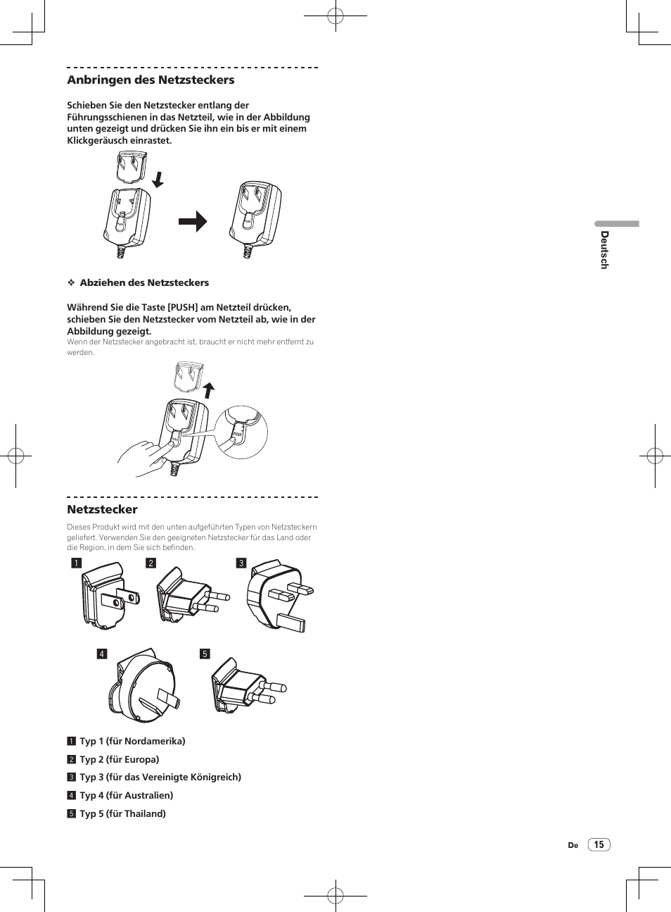 Anbringen des netzsteckers, Netzstecker | Pioneer DDJ-S1 User Manual | Page 55 / 124