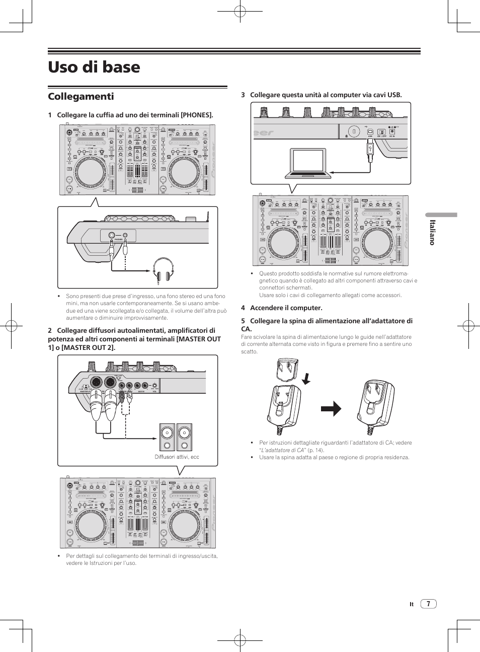 Uso di base, Collegamenti | Pioneer DDJ-S1 User Manual | Page 63 / 124