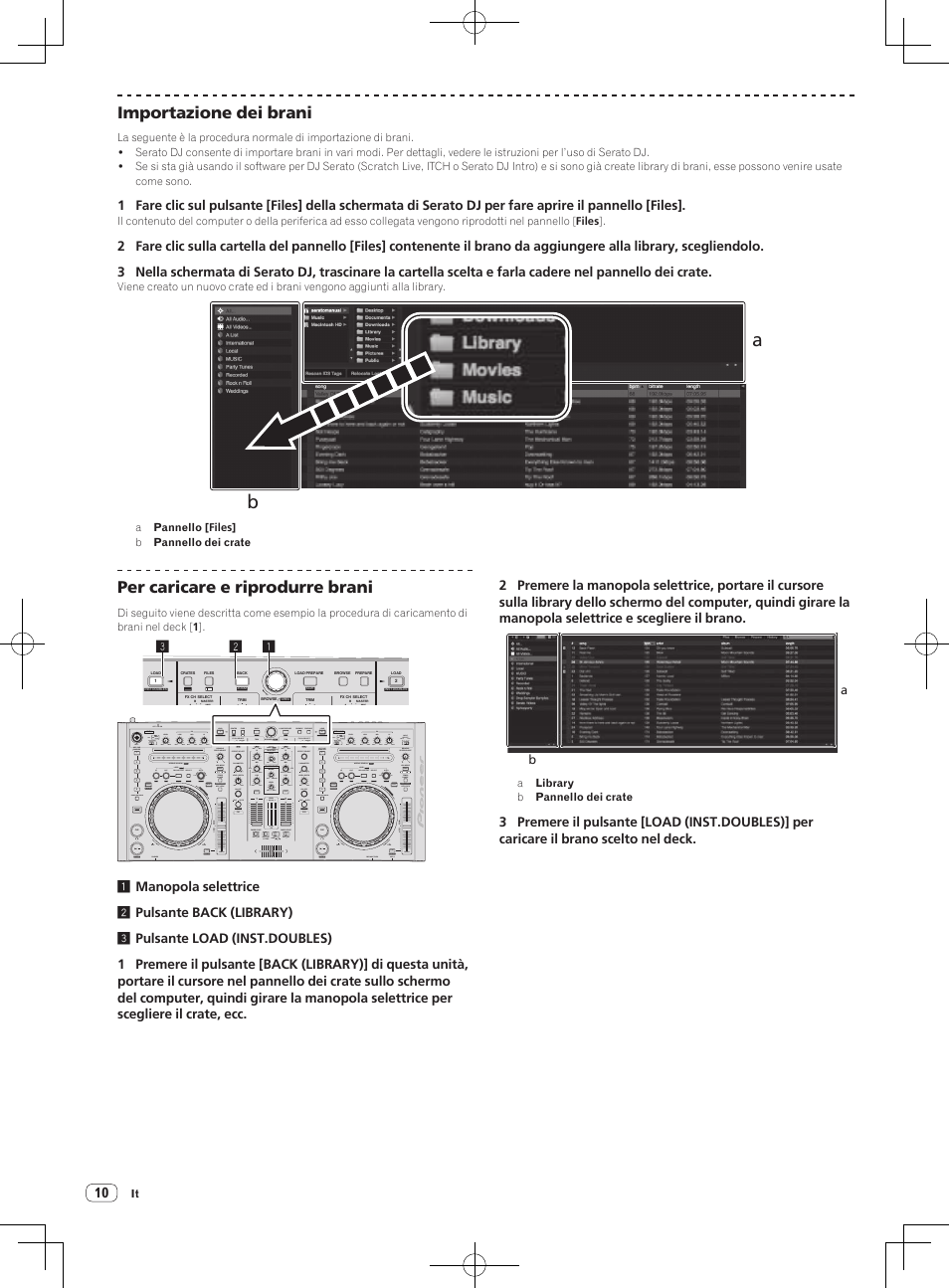 Importazione dei brani, Per caricare e riprodurre brani | Pioneer DDJ-S1 User Manual | Page 66 / 124