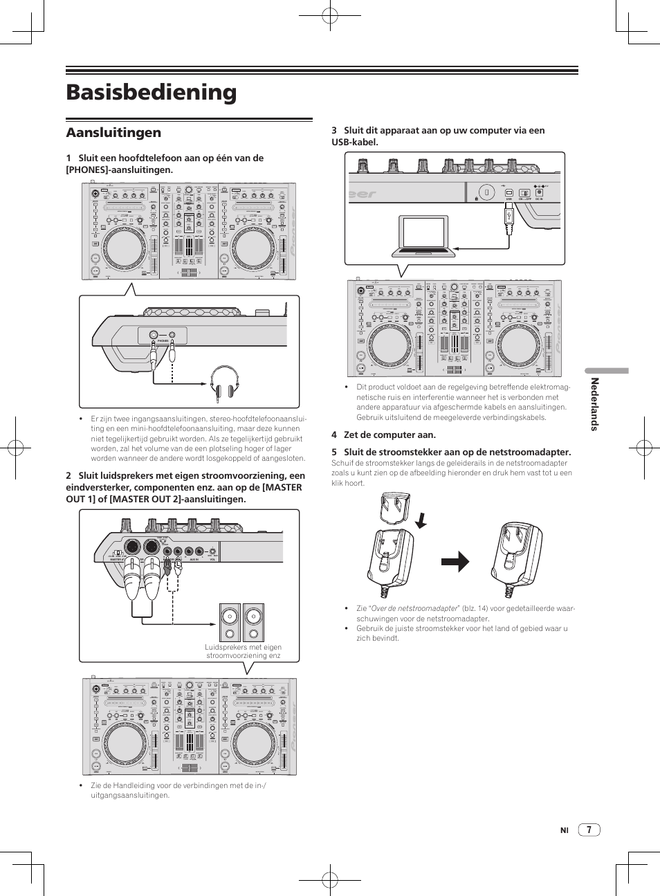 Basisbediening, Aansluitingen | Pioneer DDJ-S1 User Manual | Page 79 / 124