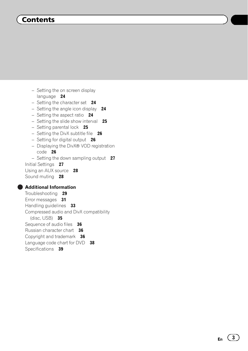 Pioneer DVH-330UB User Manual | Page 3 / 40