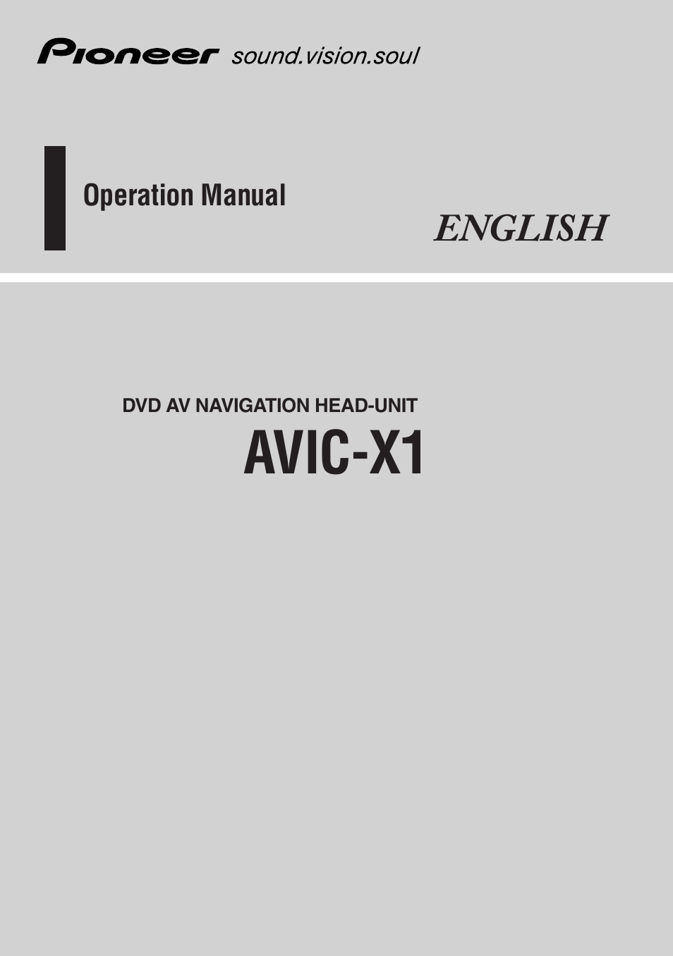 Pioneer AVIC-X1 User Manual | 125 pages